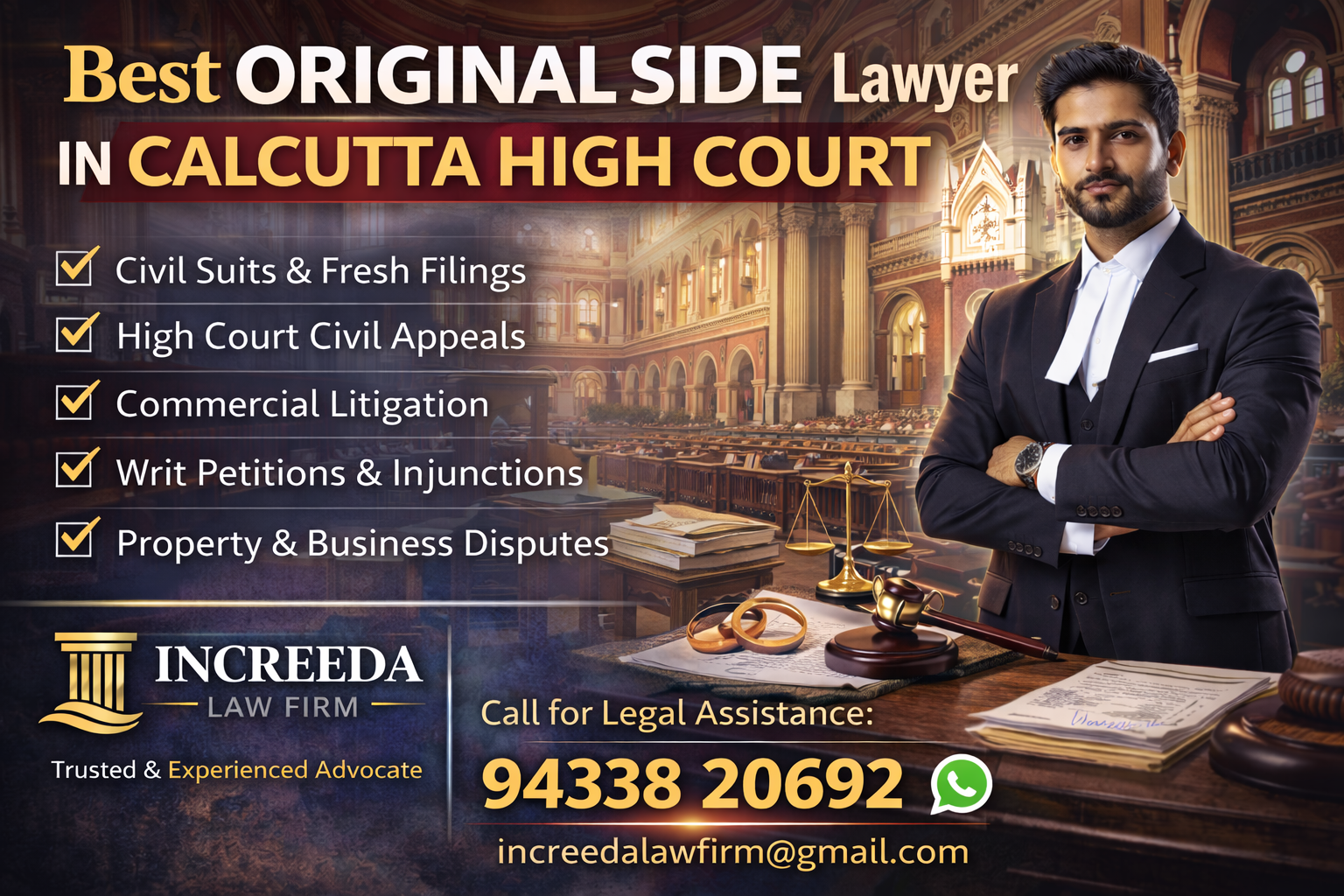 Best Original Side Lawyer in Calcutta High Court – Expert High Court Litigation Services