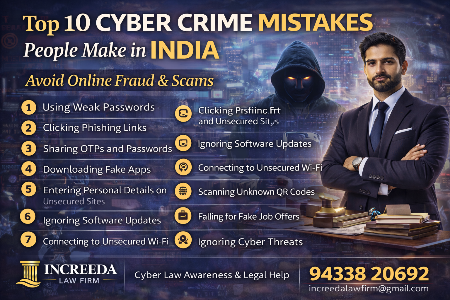 Top 10 Cyber Crime Mistakes People Make in India – Cyber Safety Legal Guide