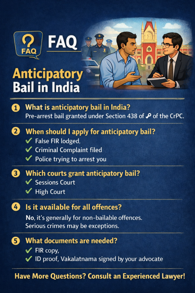 Anticipatory Bail in India legal process explained by criminal lawyer in Kolkata under Section 438 CrPC Anticipatory Bail in India legal process explained by criminal lawyer in Kolkata under Section 438 CrPC