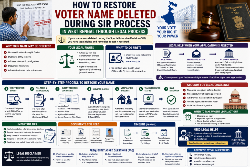 How to Restore Deleted Voter Name During SIR in West Bengal (Legal Process 2026)