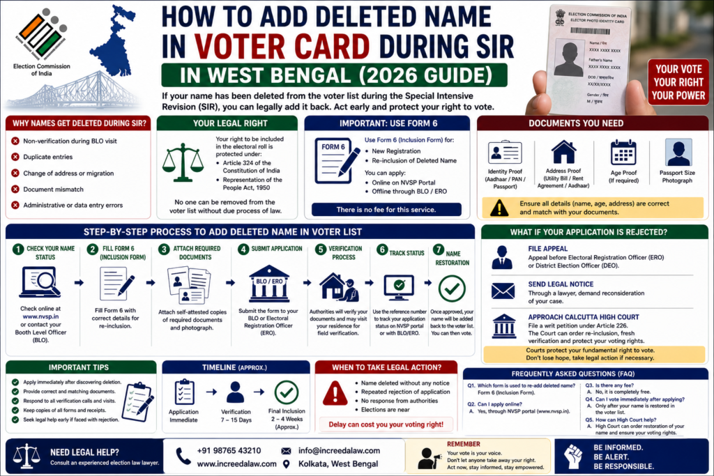 How to Add Deleted Name in Voter Card During SIR