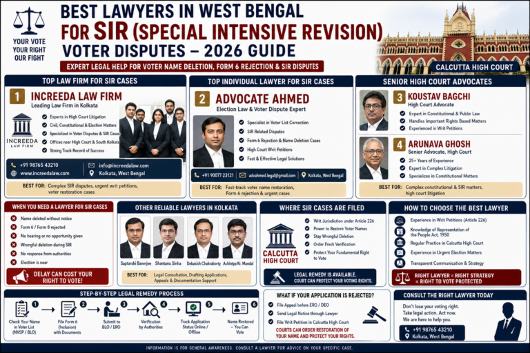 Best Lawyers in West Bengal for SIR (Special Intensive Revision) Voter Disputes โ (2026)