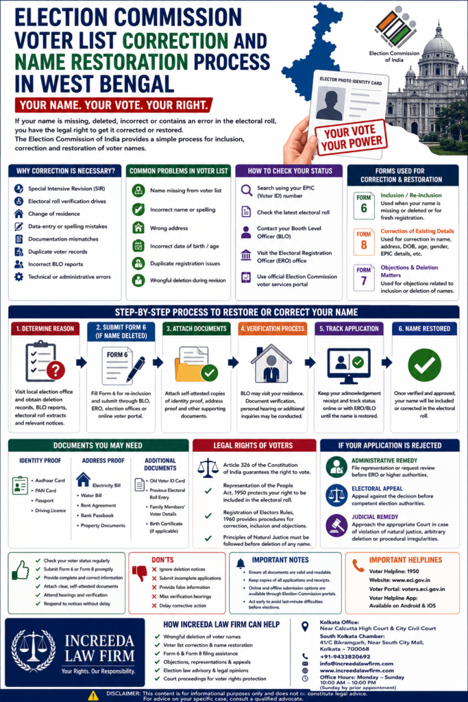 Voter List Correction and Name Restoration Process in West Bengal