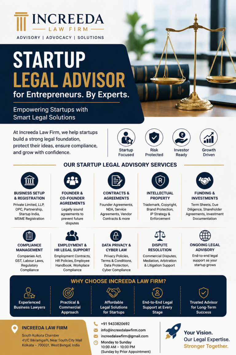 Startup Legal Advisor in Kolkata | Increeda Law Firm