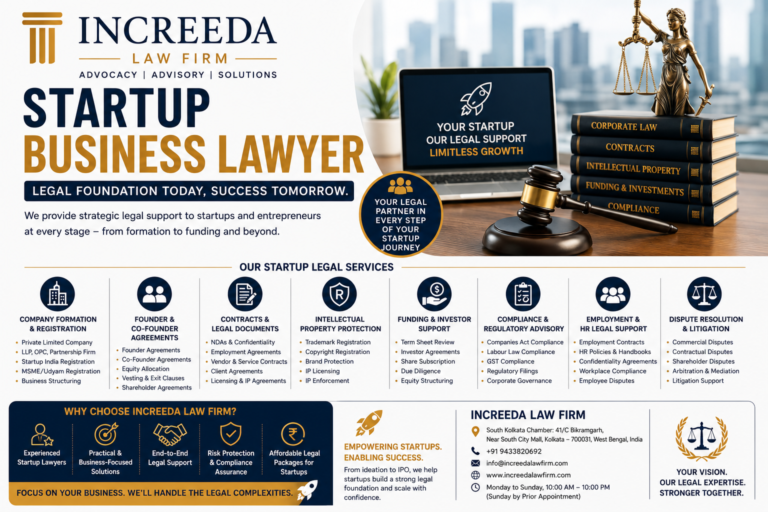 Startup Business Lawyer in Kolkata | Increeda Law Firm
