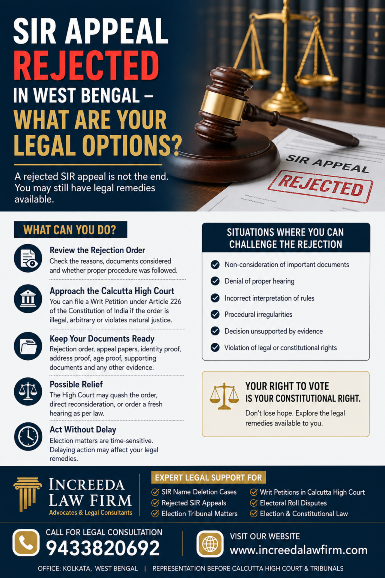 SIR Appeal Rejected in West Bengal – What Are Your Legal Options?