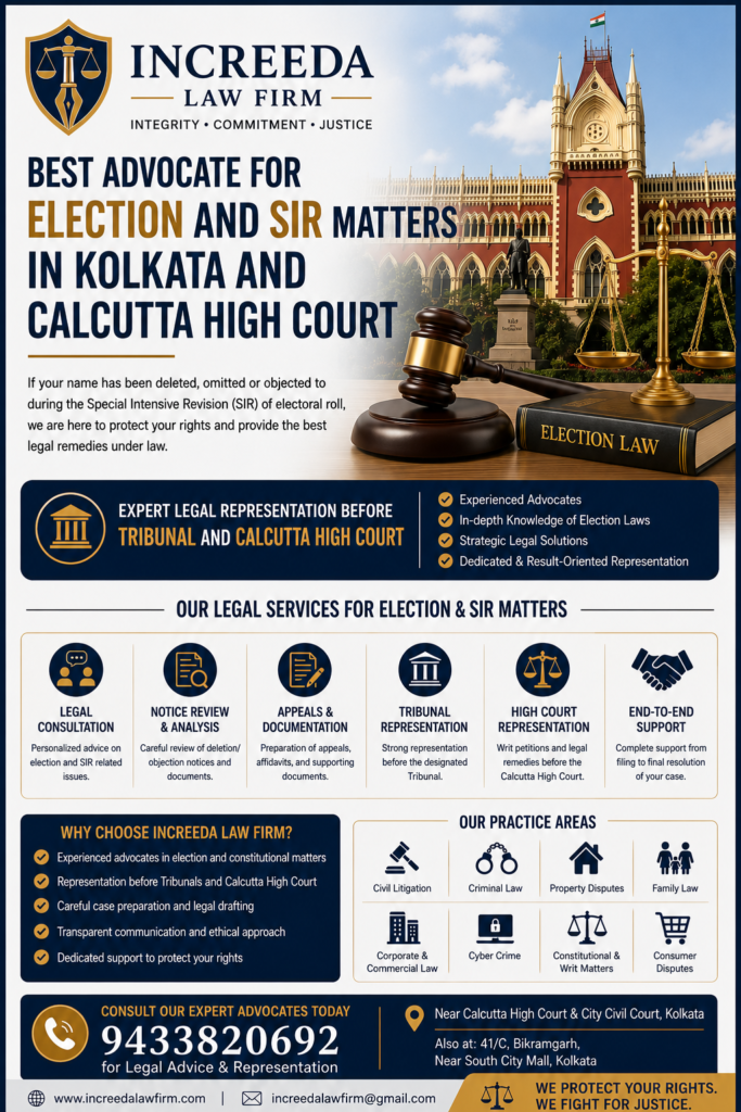 Best Advocate for Election and SIR Matters in Calcutta High Court 
